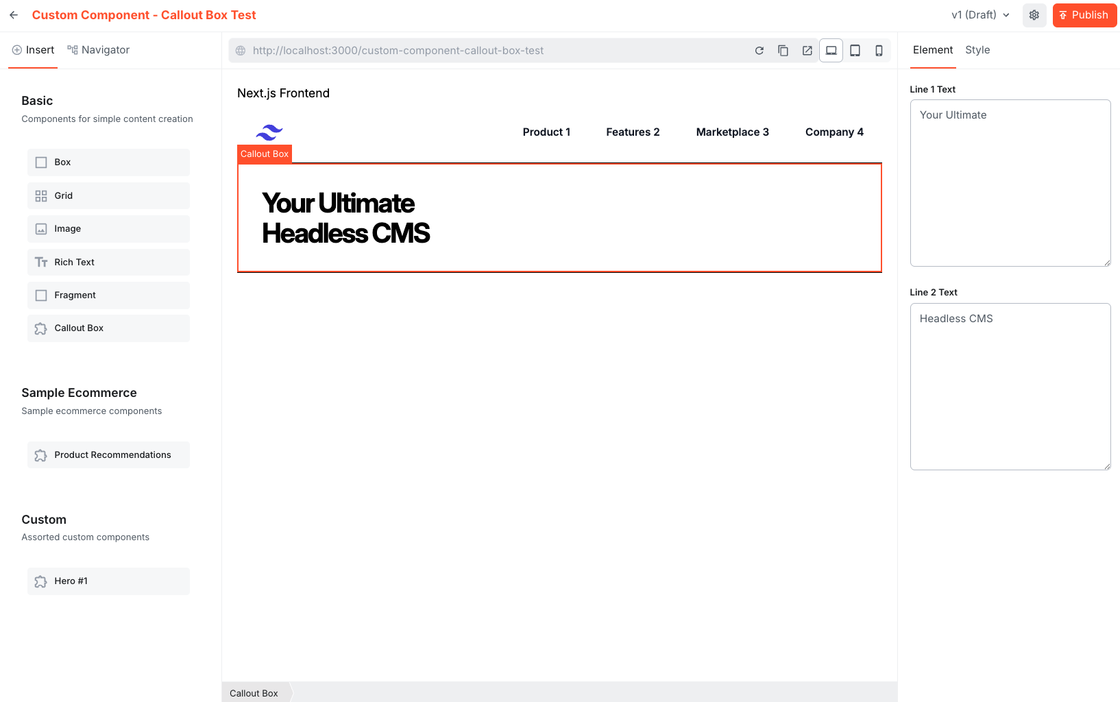 Callout Box Custom Component